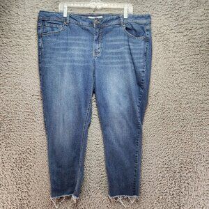 Est. 1946 Jeans Womens 18W Curvy Denim Jeans With Frayed Hem Cropped